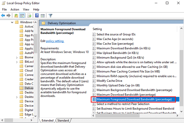 Cómo limitar el uso de ancho de banda de Windows Update durante horas específicas 5