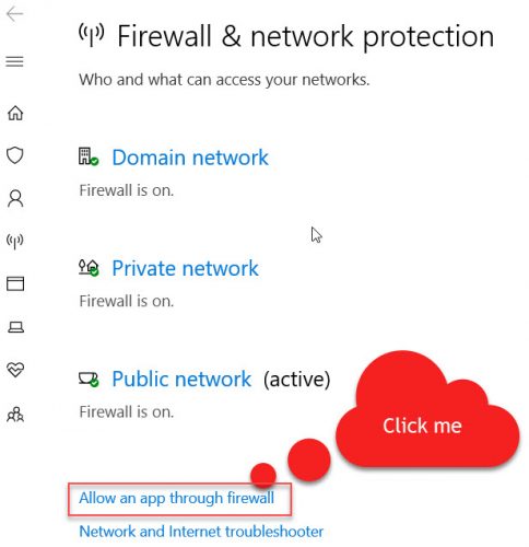 Permitir una aplicación a través del firewall