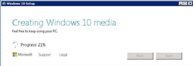 Creación de medios de Windows 10
