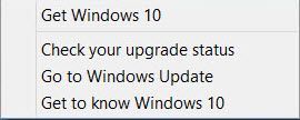 Notificación de actualización de Windows 10