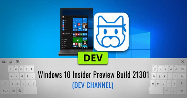 Canal de desarrollo de Windows 10 Insider Preview Build 21301