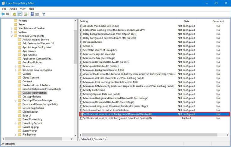 Cómo limitar el uso del ancho de banda de Windows Update durante horas específicas 3