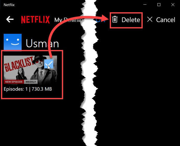 Eliminar videos descargados en Netflix