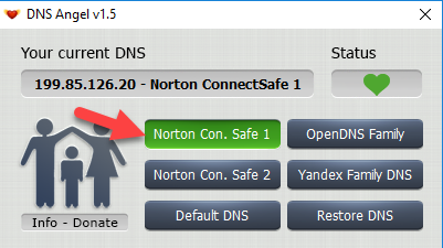 Habilite la protección familiar en Windows 10 usando DNS Angel 3