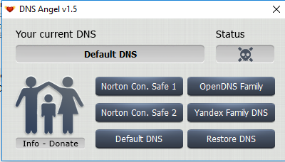 Habilite la protección familiar en Windows 10 usando DNS Angel 2
