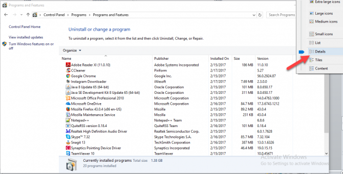 4 formas de obtener una lista de programas instalados para realizar copias de seguridad en Windows 10 8