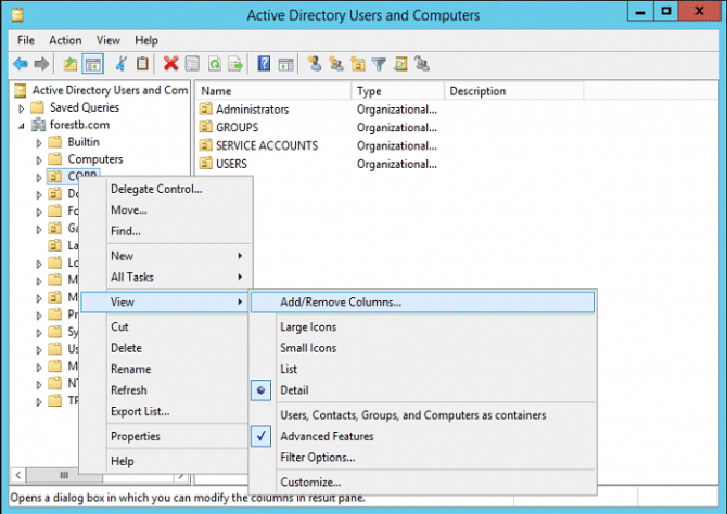 Configuración de detalles para ver las propiedades del usuario en usuarios y equipos de Active Directory