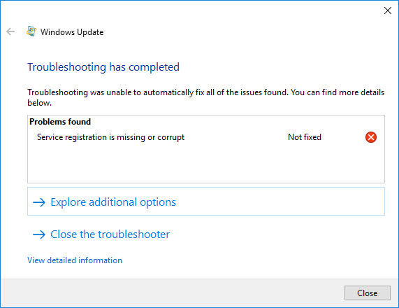 Solución de problemas de Windows Update