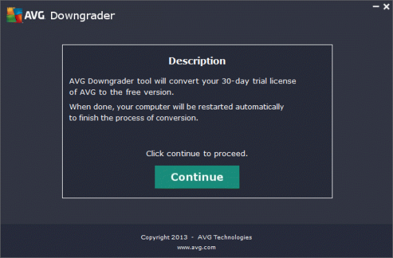 AVG Downgrader continuar