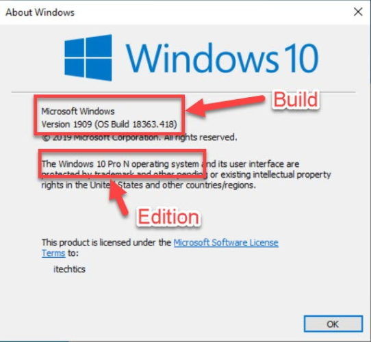 Compilación y edición de Windows Winver